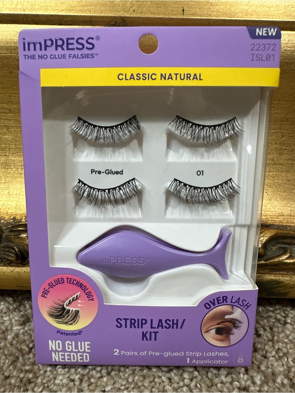 NIB Impress Beauty The No Glue Falsies Lashes Classic Natural 22372